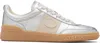 Valentino Silver Upvillage Trainer Leather Band Sneakers In Silver