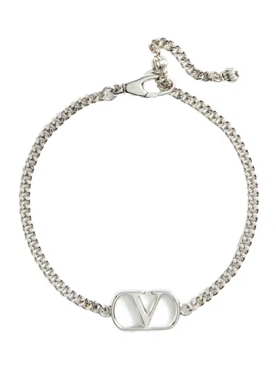 VALENTINO GARAVANI SILVER VLOGO CHAIN BRACELET