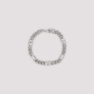 Valentino Garavani Silver Vlogo Signature Bracelet In Metallic