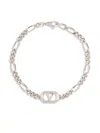 Valentino Oval Metal Chain Link Bracelet In Metallic