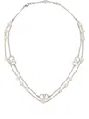Valentino Garavani Vlogo Signature Necklace With Swarowski Pearls In Silver