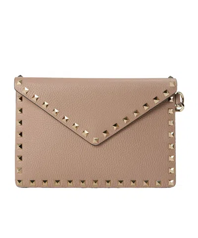 Valentino Garavani Simple Clutch Bag In Nude