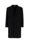 Valentino Oversize Wool Blend Coat With Structured Shoulders In Black