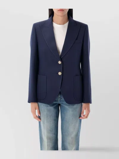 VALENTINO SINGLE BREAST WOOL SILK BLAZER