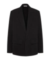 Valentino Wool And Silk Single-breasted Jacket With Rubberised V Detail In Black