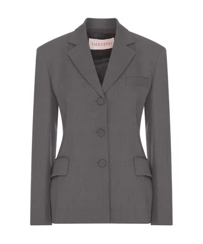 Valentino Single-breasted Blazer In Black