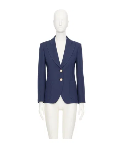Valentino Single-breasted Blazer In Blue