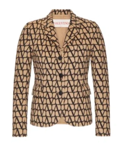 Valentino Single-breasted Blazer In Brown
