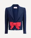 Valentino Tailored Bow-detail Jacket Crafted From Lightweight Viscose
