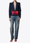 Valentino Tailored Bow-detail Jacket Crafted From Lightweight Viscose