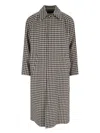 Valentino Coat With Vichy Pattern In Cotton And Wool In Multi