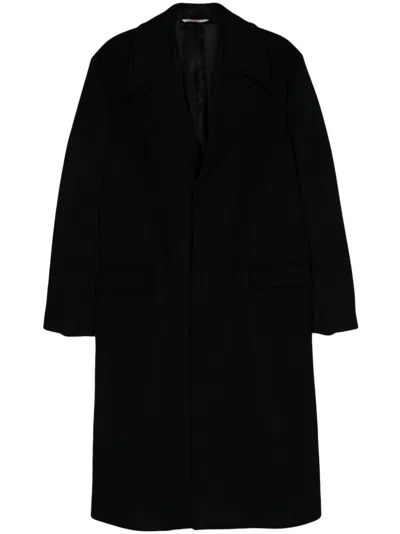 Valentino Single-breasted Coat In Black