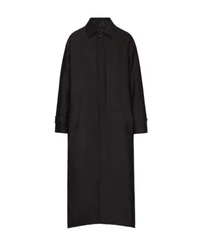 Valentino Single-breasted Coat In Black