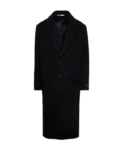 Valentino Black Single-breasted Coat In 0no Nero