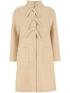 Valentino Single-breasted Coat In Neutrals