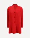 Valentino Single-breasted Compact Drap Coat In Red