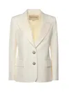 Valentino Single-breasted Cotton And Linen Blazer In White