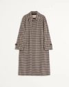 Valentino Coat With Vichy Pattern In Cotton And Wool