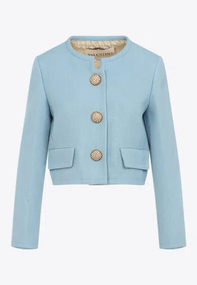 VALENTINO SINGLE-BREASTED CROPPED JACKET