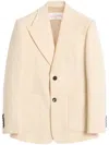 Valentino Single-breasted Wool Gabardine Jacket In Nude