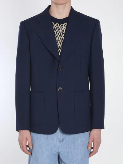 Valentino Single-breasted Jacket In Blue