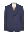 Valentino Slim Fit Wool Gabardine Jacket In Blue