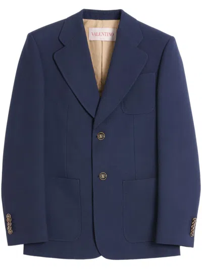 Valentino Single-breasted Jacket In Blue