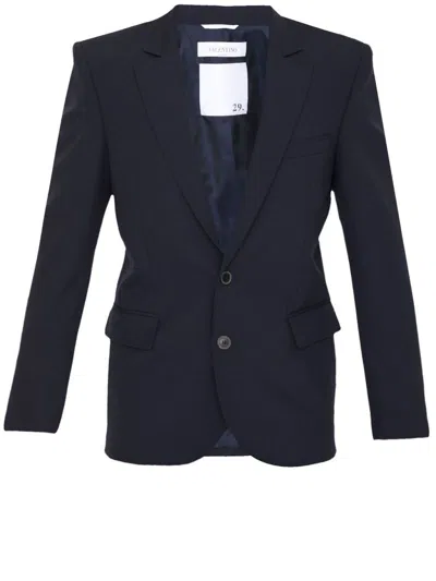 Valentino Single-breasted Jacket In Blue