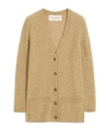 Valentino Single-breasted Knitted Cardigan In Golden