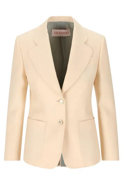 Valentino Crepe Couture Blazer In Neutrals
