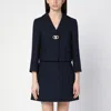 Valentino Vlogo Single-breasted Wool Blazer In Blue