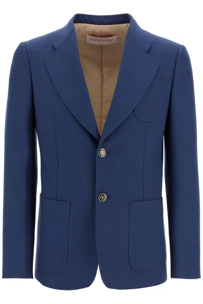 Valentino Single-breasted Jacket In Blue