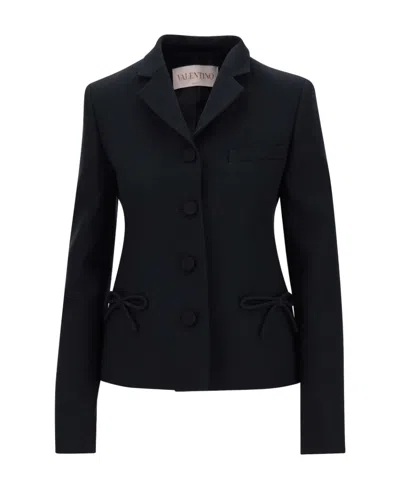 Valentino Single-breasted Suit Jacket In Black