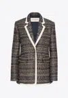 Valentino Tweed Party Single-breasted Blazer In Multicolor
