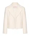 Valentino Crepe Couture Jacke Frau Elfenbein 48 In White