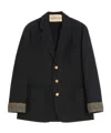 Valentino Single-breasted Wool And Cotton Jacket With Jacquard Trimmings