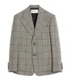 Valentino Virgin Wool Houndstooth Blazer In Gray