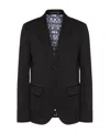 Valentino Single-breasted Wool-blend Blazer In Black