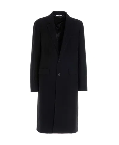 Valentino Single-breasted Wool Coat In Black