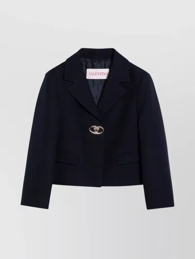 VALENTINO SINGLE-BREASTED WOOL CROP JACKET