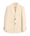Valentino Single-breasted Wool Gabardine Jacket In Nude
