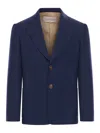 Valentino Garavani Single-breasted Virgin Wool Blazer With Mirror Lapels In Blue