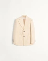 Valentino Single-breasted Wool Gabardine Jacket In Butter