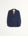 Valentino Garavani Single-breasted Virgin Wool Blazer With Mirror Lapels In Indigo