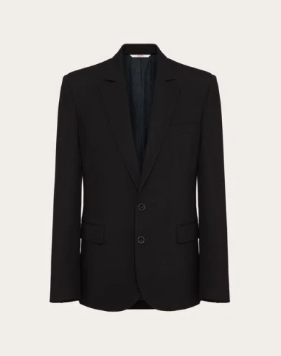 Valentino Single-breasted Wool Jacket With All-over Toile Iconographe Pattern In Black
