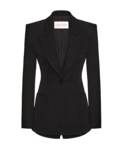 Valentino Single-breasted Wool Suit Jumpsuit In Black