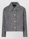 Valentino Herringbone Wool Jacket In Gray