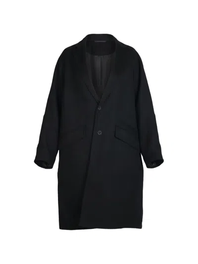 Valentino Single-breasted Coat In Black