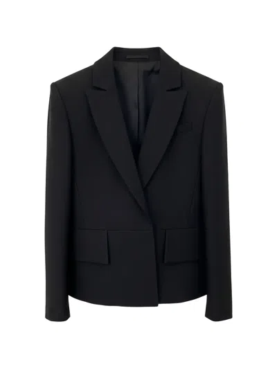 Valentino Single-breasted Flap-pocket Blazer In Black