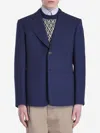 Valentino Garavani Single-breasted Virgin Wool Blazer With Mirror Lapels In Blue